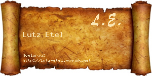 Lutz Etel névjegykártya